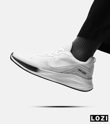 کفش کتانی بزرگ پا سفید مشکی Nike air zoom مدل 5813