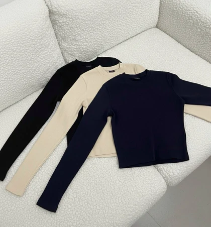 بلوز کبریتی یقه گرد