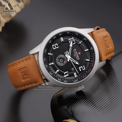 ساعت مردانه بند قهوه‌ای Naviforce NF9229BS