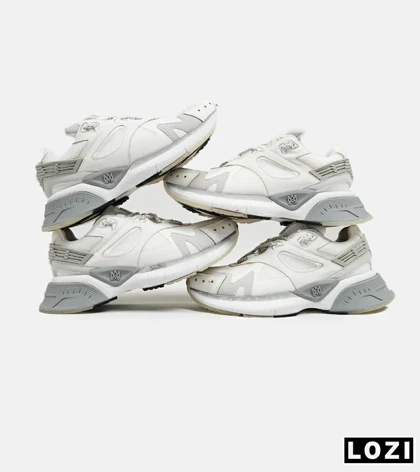 کفش کتانی سفید طوسی AMIRI Bone Runner