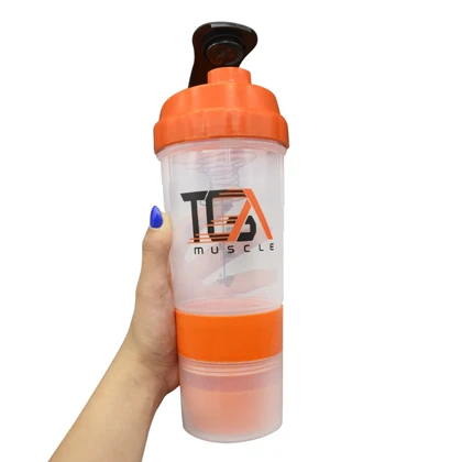 شیکر بدنسازی سه تیکه ماسل مدل Ebi شفاف ظرفیت 0.5 لیتر