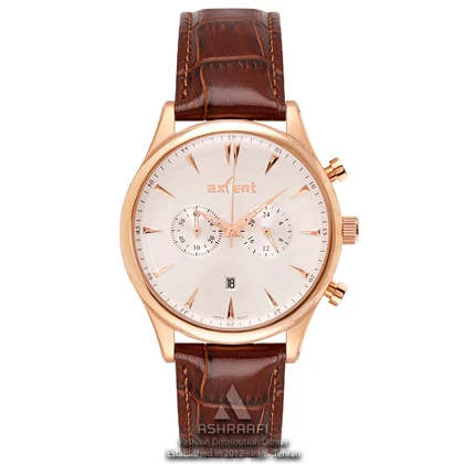 ساعت اکسنت بند چرمی Axcent AX183006RGW