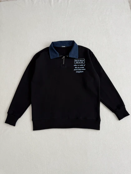 دورس نیم زیپ یقه جین