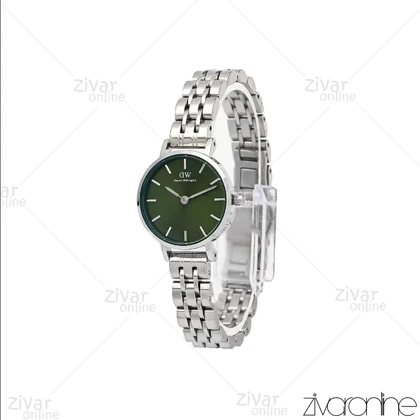 ساعت دنیل ولینگتون زنانه سیلور صفحه سبز خطی اسمال 106310