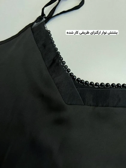 تاپ ساتن یقه مروارید کد 3515