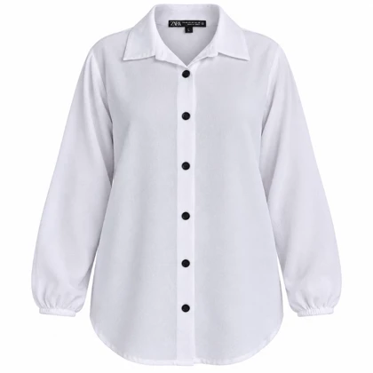 شومیز سفید زارا نخی وارداتی Zara ترکیه سایز 42 تا 44 کد 3377