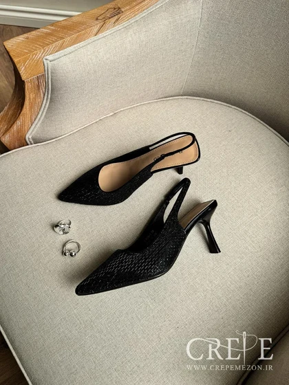 کفش نگین‌دار بغل کش پاشنه 7 سانت