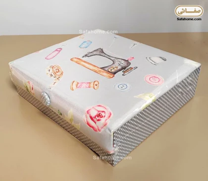 جعبه و وسایل خیاطی طرح متر و قیچی