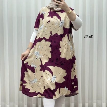 پیراهن طرح دار لامبادا نخی SH7607