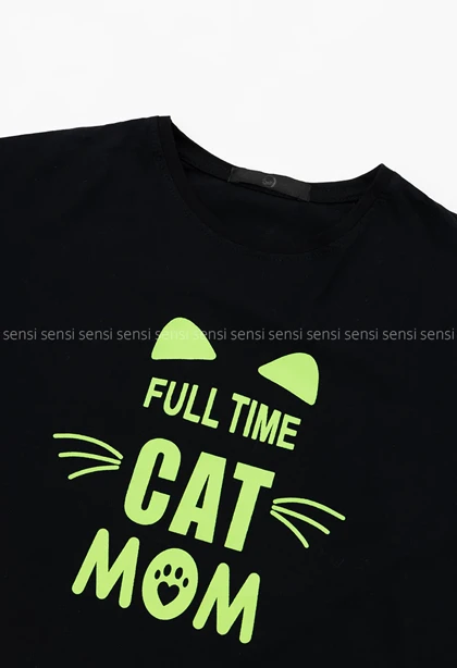 ست تیشرت شلوارک CAT MOM چاپی