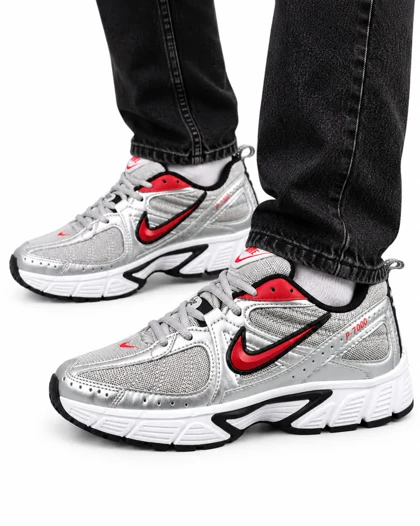 کفش کتانی مردانه رانینگ مدل نایکی P7000 طوسی قرمز Nike P7000