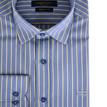 پیراهن مردانه رسمی راه راه آبی روشن