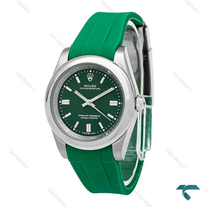 ساعت مردانه رولکس اویستر پرپچوال بند رابر سبز Rolex-6601-G