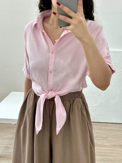 شومیز سیلک گره