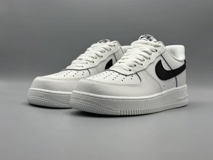 کتانی نایکی ایرفورس1 سفید نایک مشکی/Nike Air Force1 low