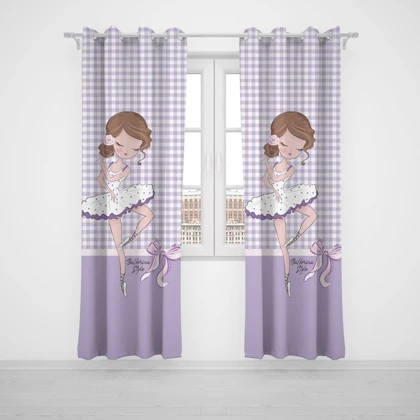 پرده پانچی اتاق کودک برند مینوریا کیدز طرح دخترانه کد p-323