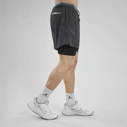 شلوارک کشاله دار ورزشی مردانه آندر آرمور مدل Heat Gear-2334 چریکی طوسی