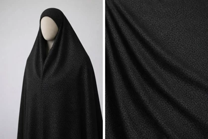 پارچه چادر مشکی طرح دار برند رولنس اصل کره ای کد 115