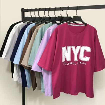 تیشرت باکسی زنانه طرح NYC