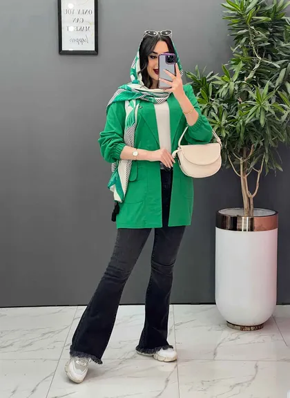 مانتو لینن پشت گت چهار جیب