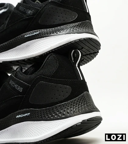 کفش کتانی طبی زنانه و مردانه مشکی سفید SKECHERS archfit v02