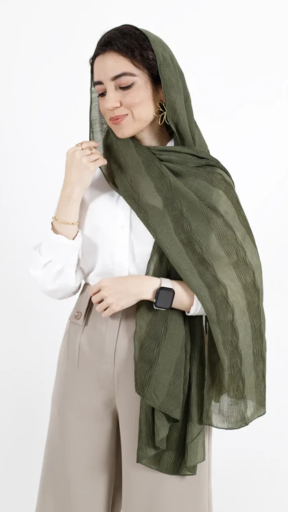 شال پلیسه راه راه