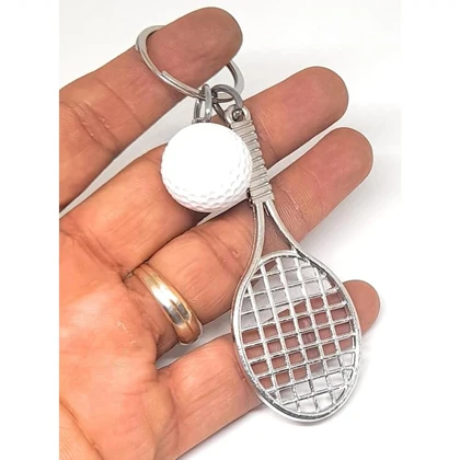 جاکلیدی و آویز کیف فلزی Tennis Ball Pendant طرح راکت تنیس