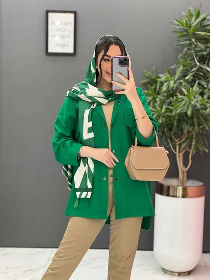 مانتو لینن دو جیب پاکتی