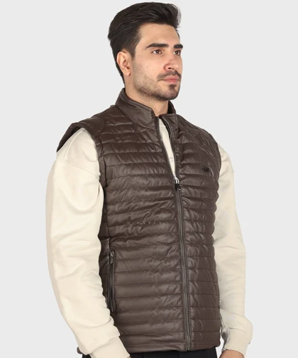 پافر مردانه چرمی و بدون کلاه 2549