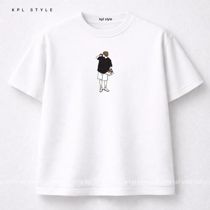 تیشرت مینیمال پینترستی تمام پنبه | باکسی گرم بالا کد 1238