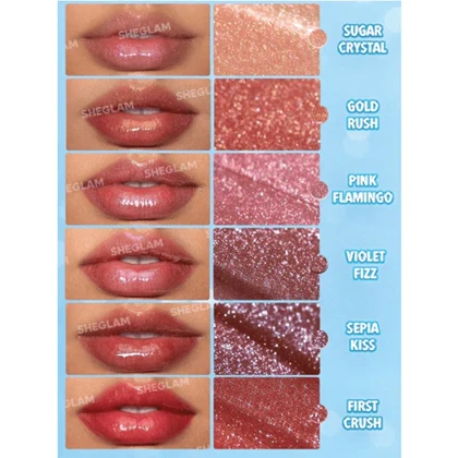 برق لب حجم دهنده شاین دار Shimmer شیگلم رنگ SEPIA KISS