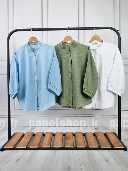 شومیز مانتویی راه راه لمه یقه دیپلمات