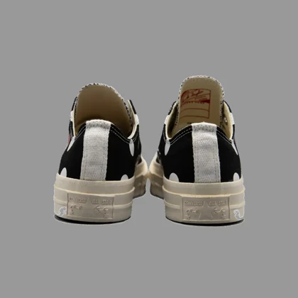 کانورس پلی خال‌خالی مشکی ساق کوتاه Converse Cdg Play Black Polka Dot Lowtop
