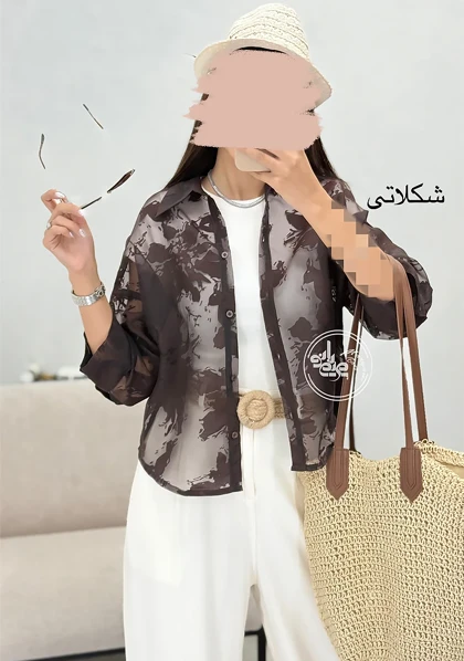 شومیز شیشه ای گل‌دار