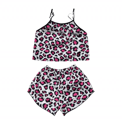 ست تاپ و شلوارک طرح پلنگی 179