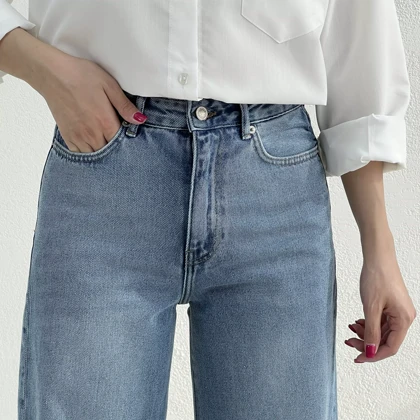 شلوار جین بگی آبی روشن