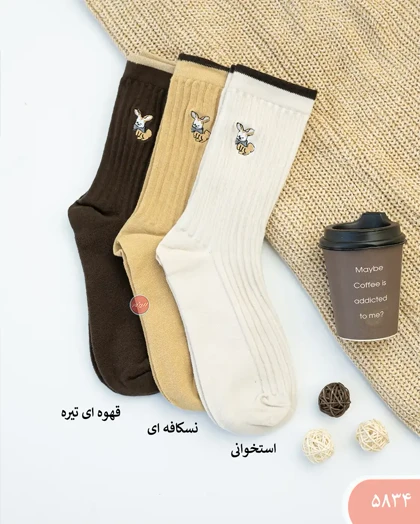 جوراب ساق‌دار گلدوزی زنانه 5834 | الینور