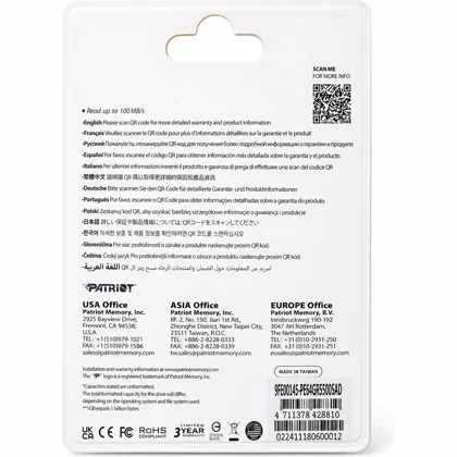 فلش مموری دو طرفه پاتریوت مدل Rage R550 ظرفیت 64 گیگابایت USB3.2