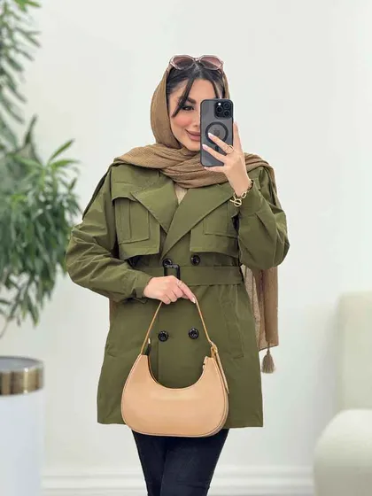 بارانی دو تکه جیب پیله
