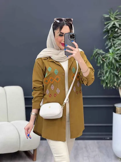 مانتو لینن طرح لوزی