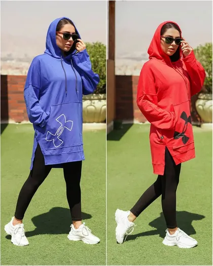 هودی زنانه بلند پاییزه کلاهدار