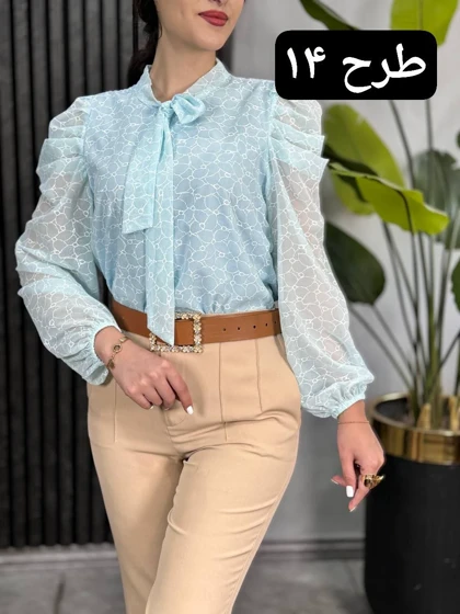 شومیز حریر آستین پف کد 1865