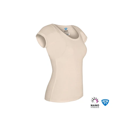 تیشرت نانو آنتی باکتریال ضدتعریق مودال زنانه کرم