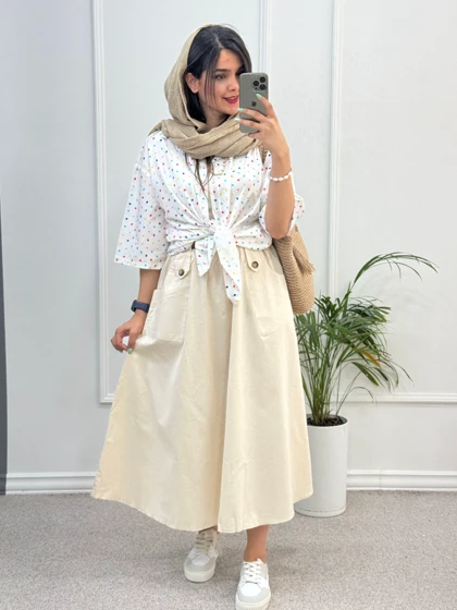 مانتو شومیزی پرگل ( دارای ایراد جزئی )