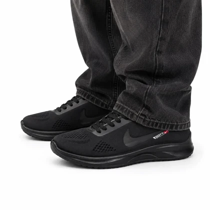 کفش کتانی بزرگ پا نایکی رانینگ زیره تزریق مشکی تمام Nike