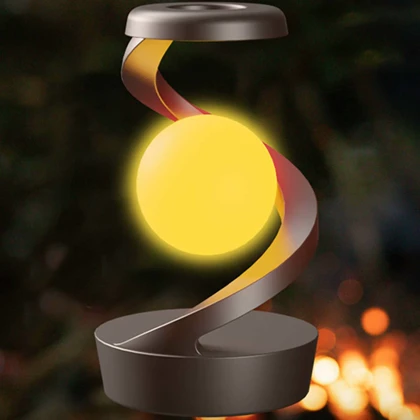 چراغ خواب شارژی طرح کره چرخشی و شارژر وایرلس Light Ball Lamp