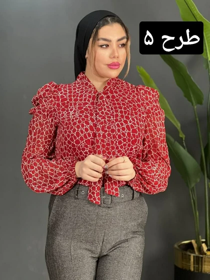 شومیز حریر آستین پف کد 1578