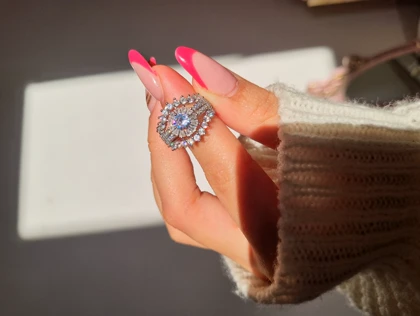 انگشتر جواهری 3لاین