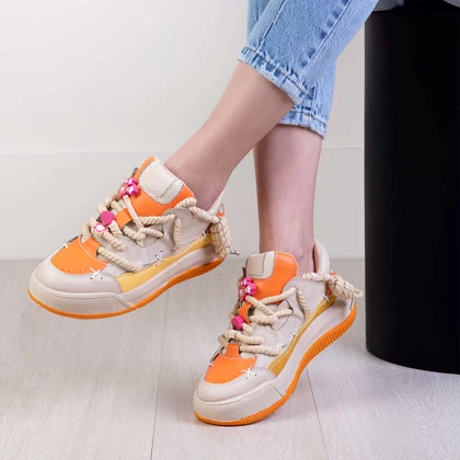 کتانی دخترونه رنگی بند ضخیم FASHION