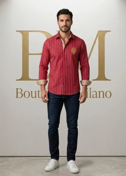 پیراهن GUCCI مدل slimfit رنگ قرمز